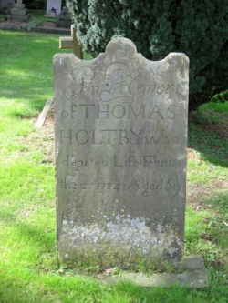Wetwang church gravestone with spelling error